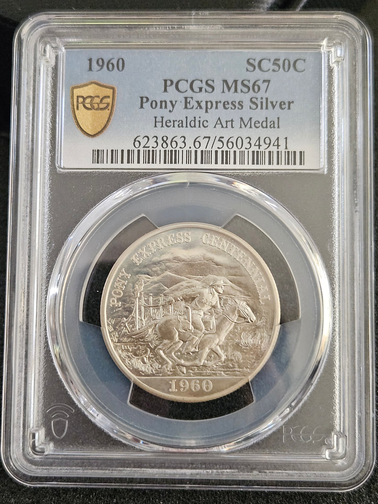 1960 Pony Express Half Silver Dollar