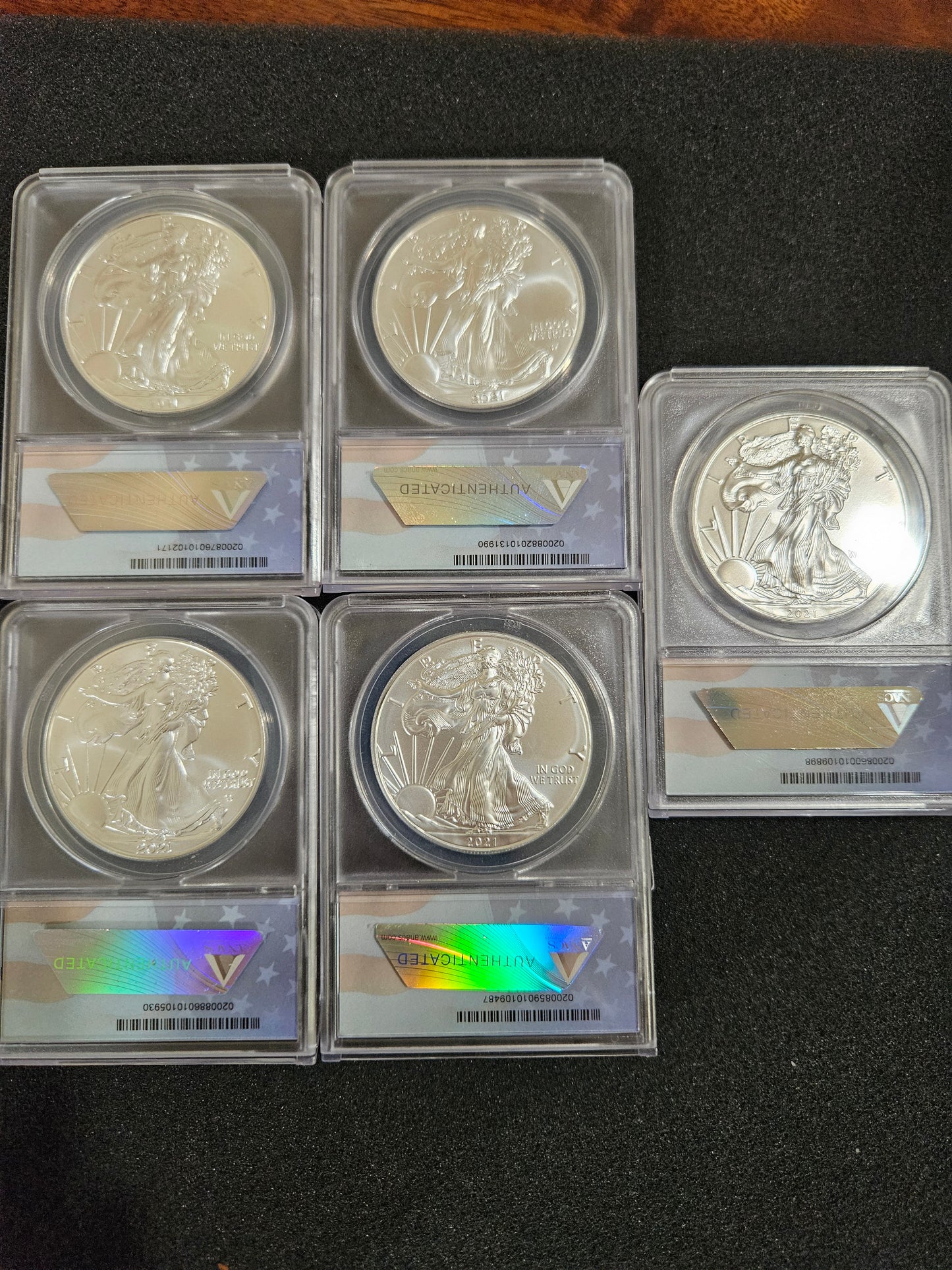 2001 American Silver 5 coin set