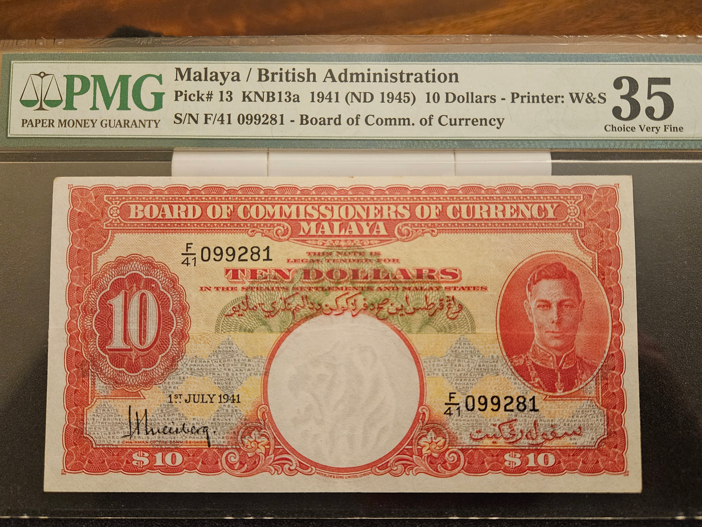 1941 Malaya / British Admin $10