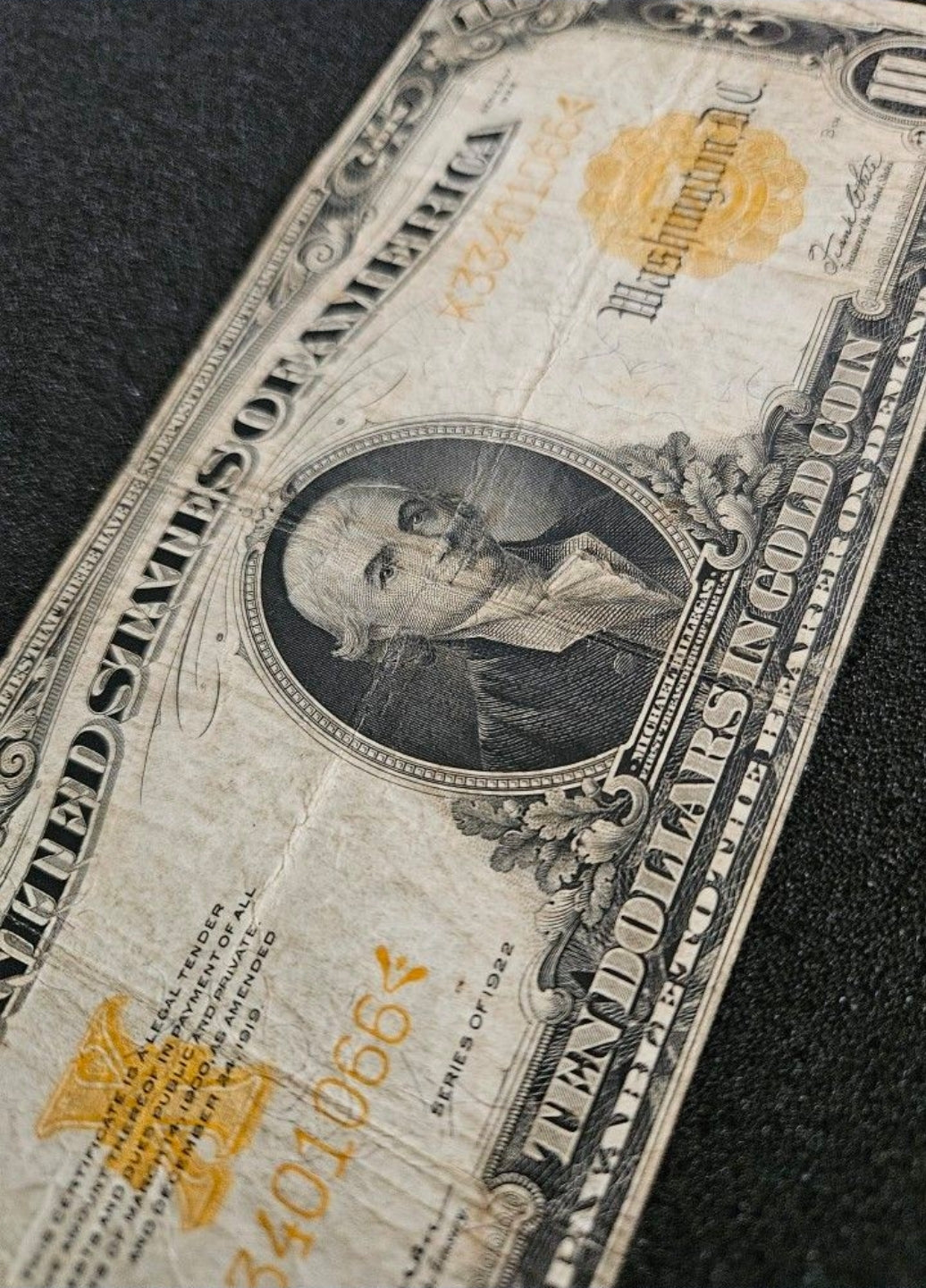 1922 $10 Gold Certificate