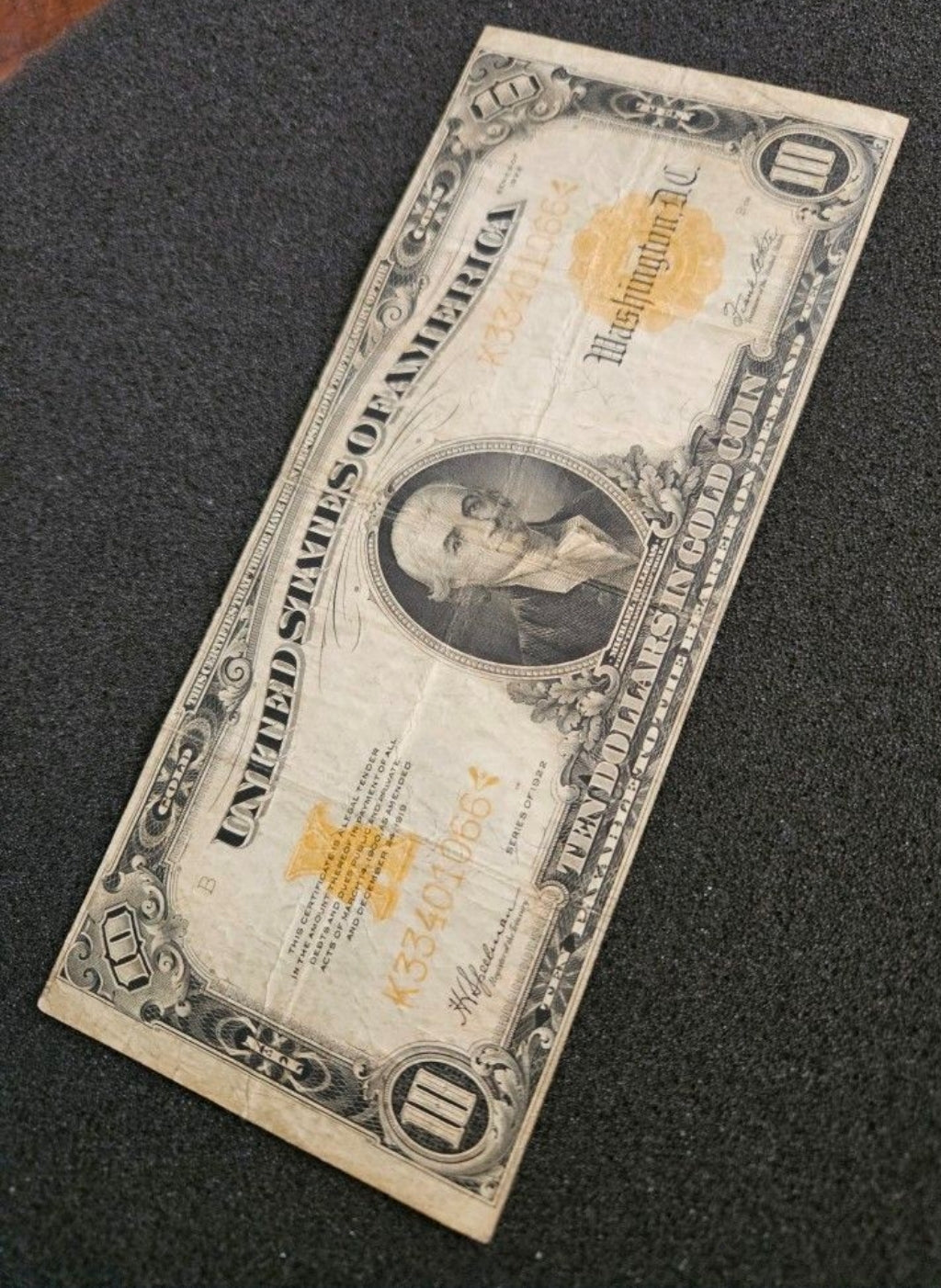 1922 $10 Gold Certificate