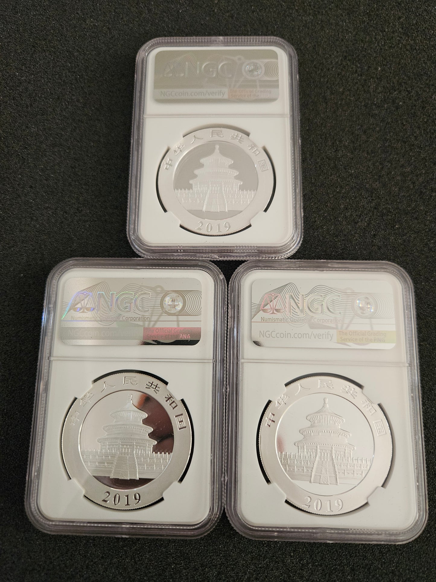 2019 Panda Silver Set (S) (G) (Y) China Mint