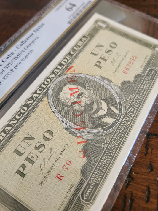 1966 1 Peso National bank of cuba
