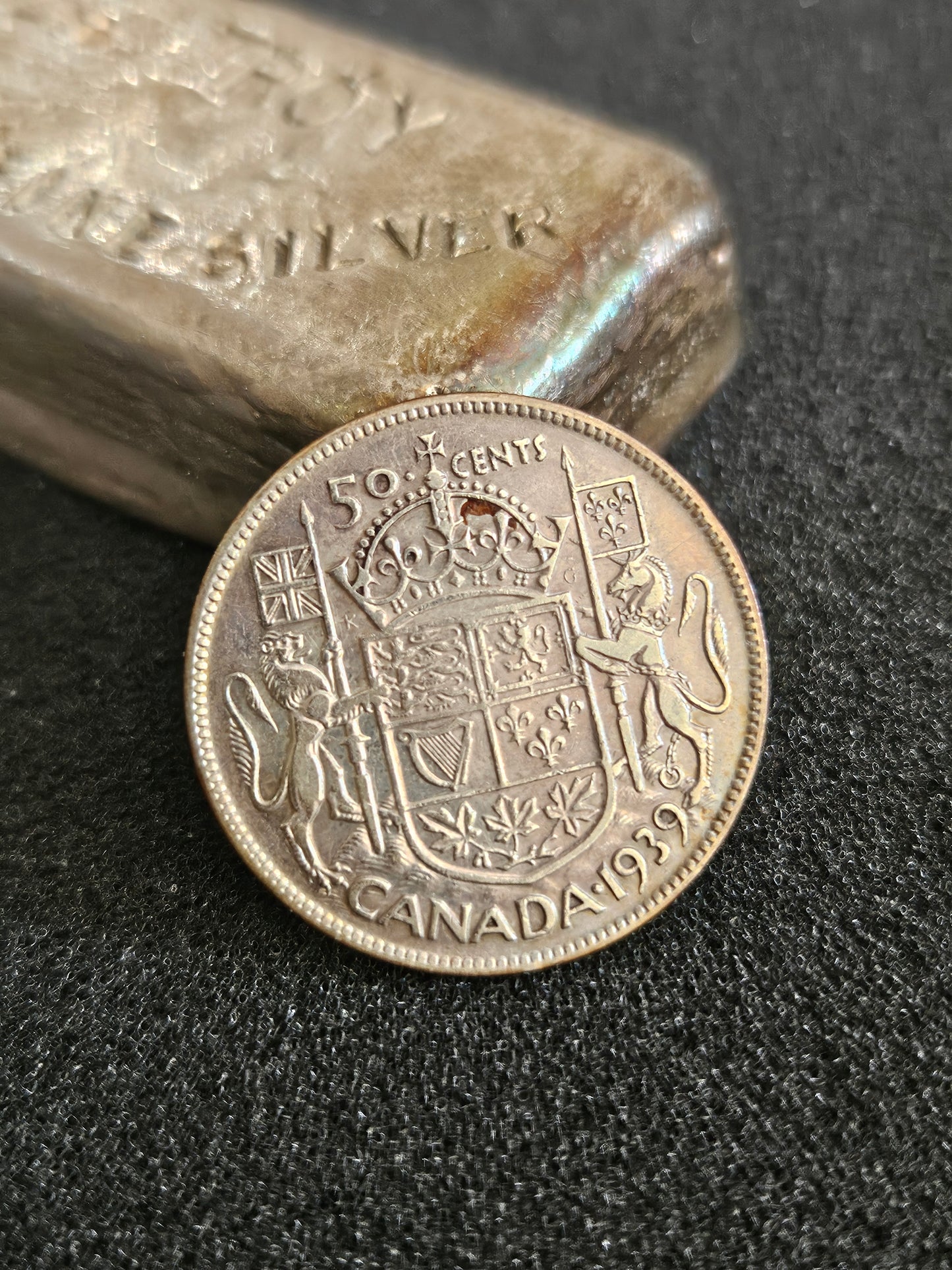 1939 Canadian Half Dollar Silver Coinage