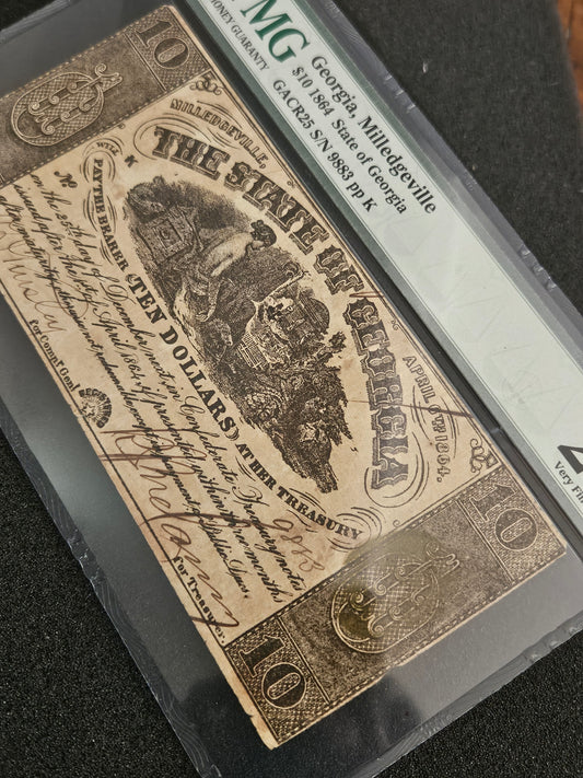 1864 $10 Note State of Georgia
