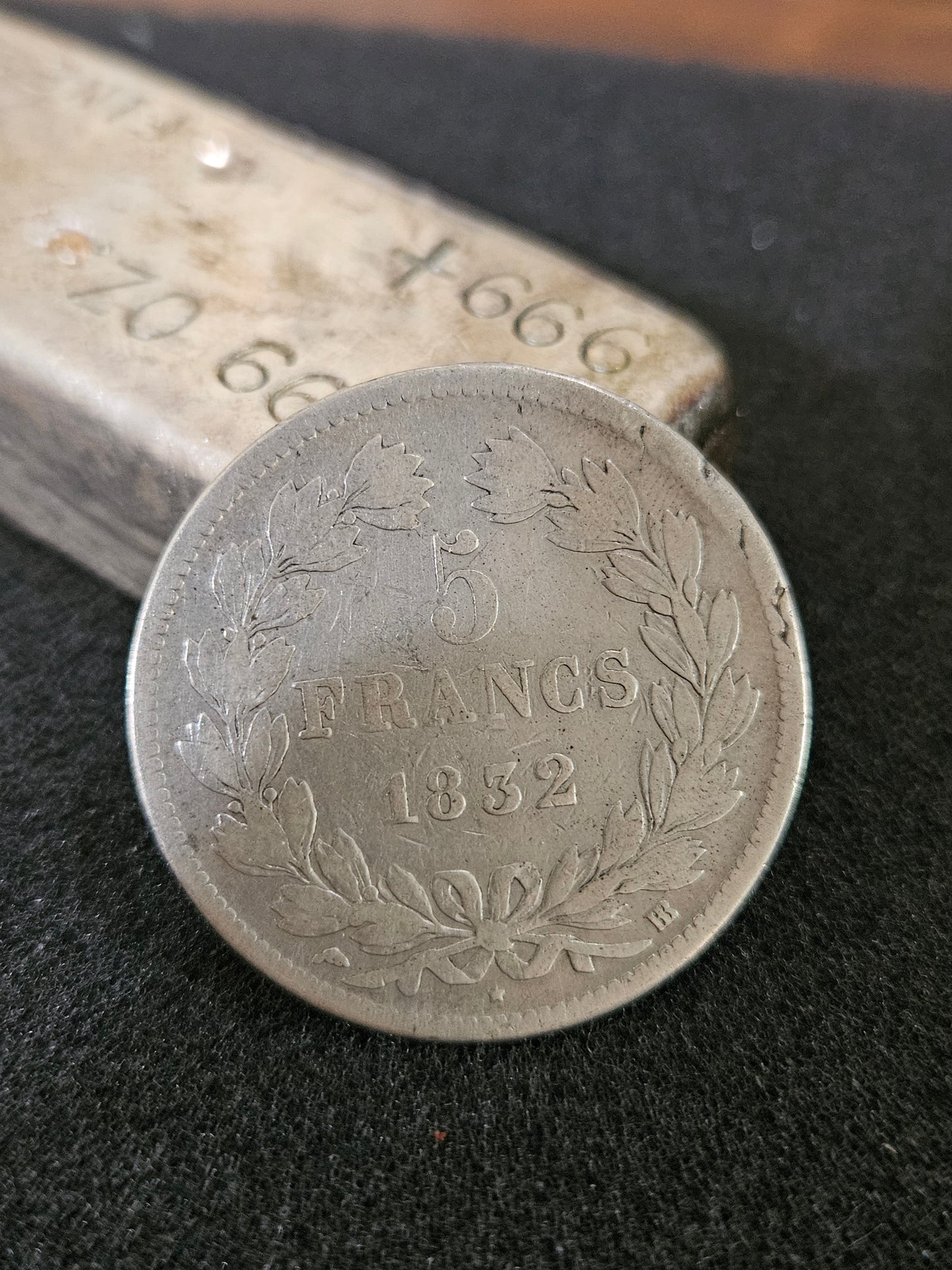 1832 French 5 Franc silver coinage