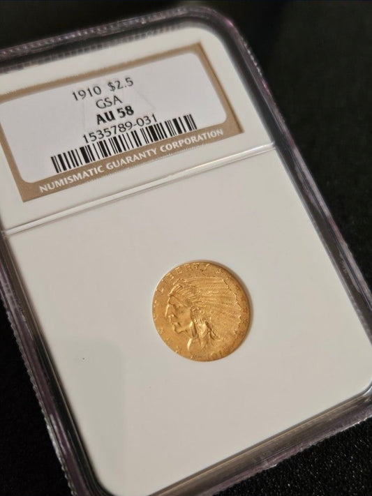 1910 $2.5 gold coin