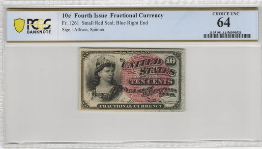 Fourth issue 10c Fractional Currency