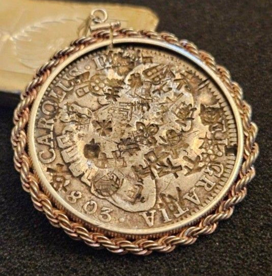 1803 Spanish 8 Reales pendant with Chopmarks
