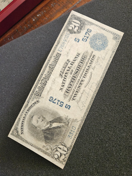 1902 $20 Hattiesburg National banknote Mississippi