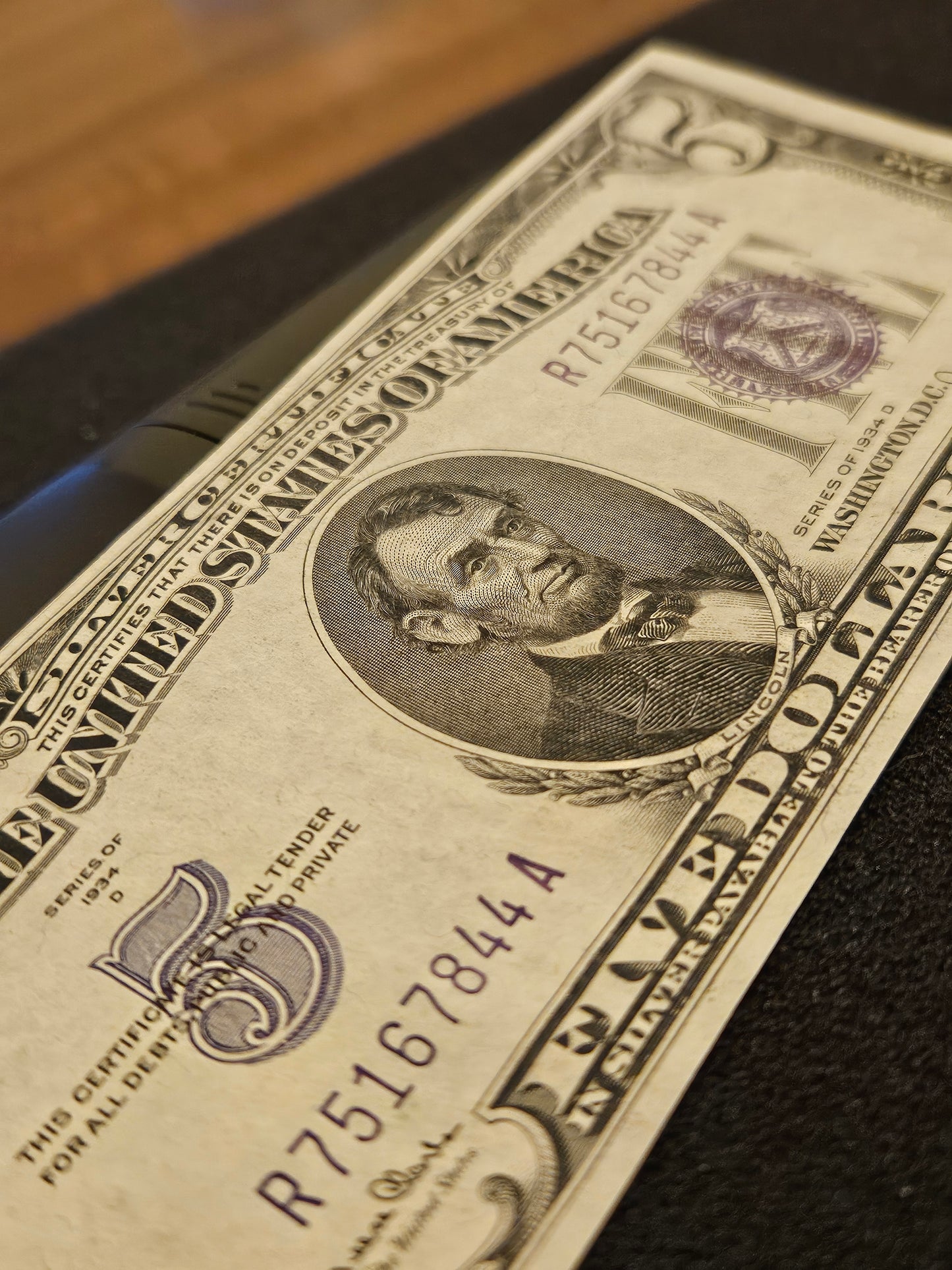 1934 D $5 silver certificate
