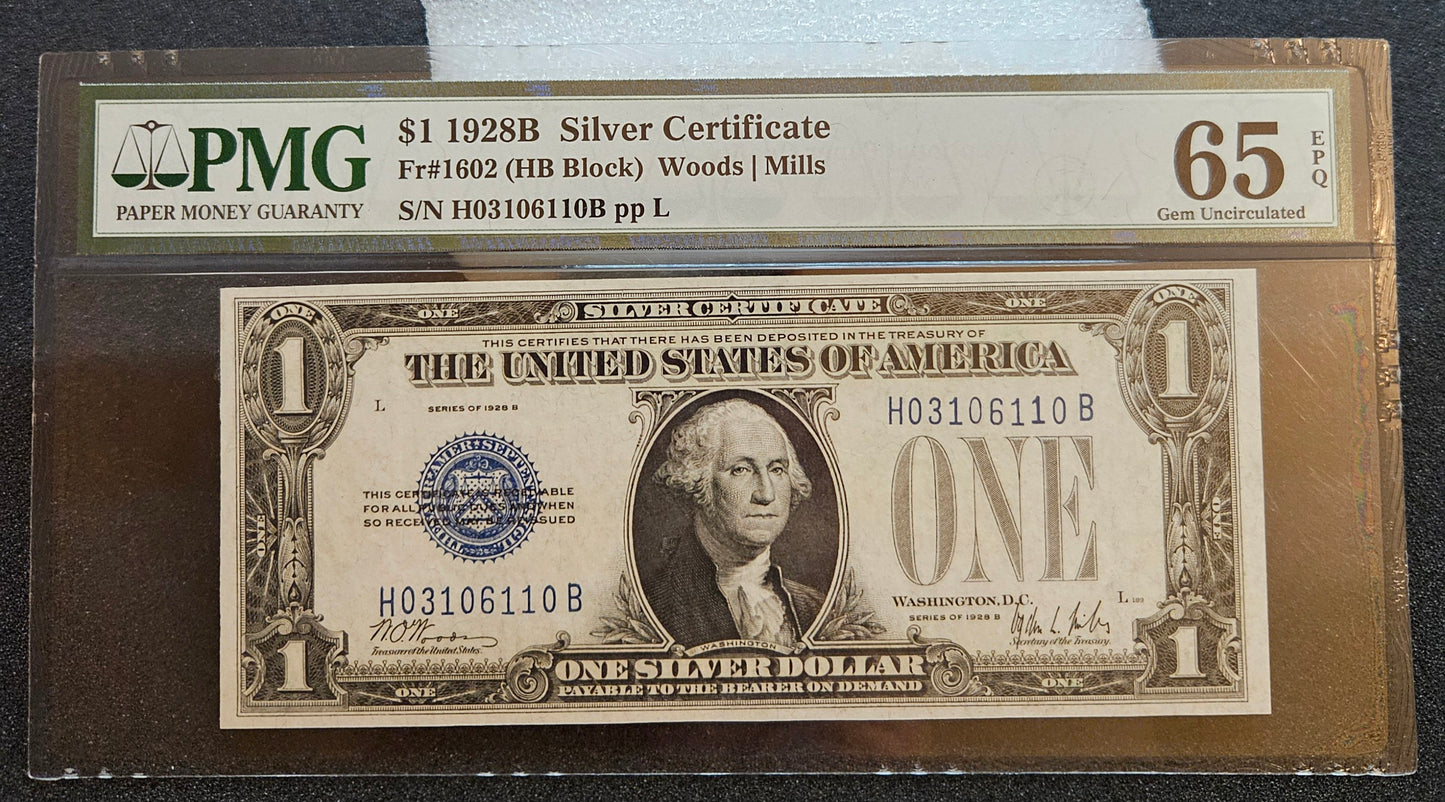 1928B $1 Silver Certificate