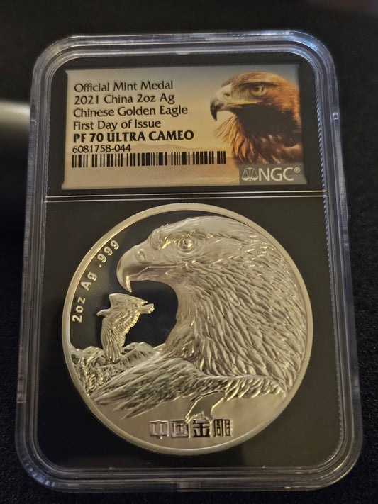2021 Chinese Golden Eagle 2 Oz Silver