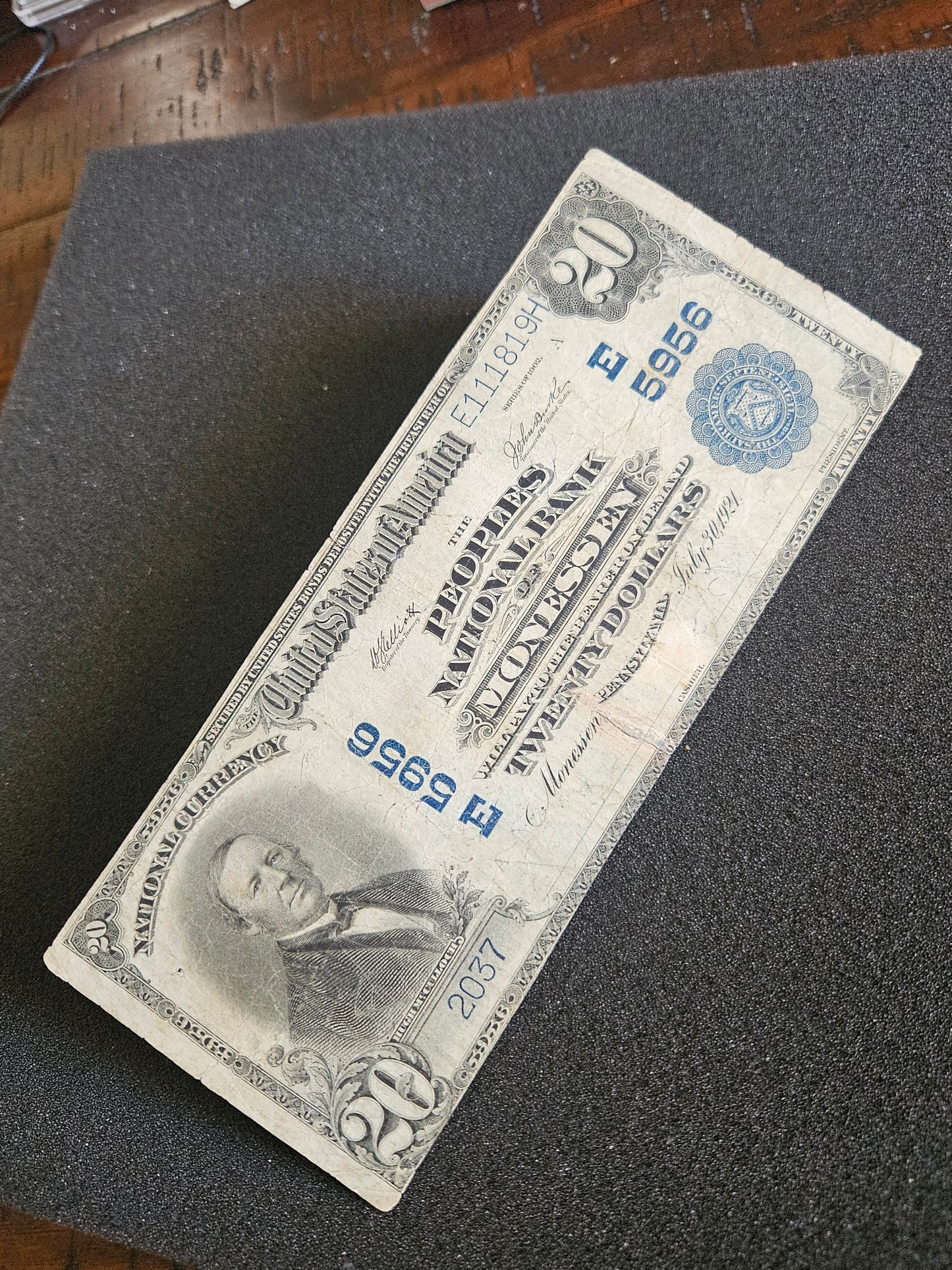 1902 $20 Peoples National Bank of Monessen Pennsylvania