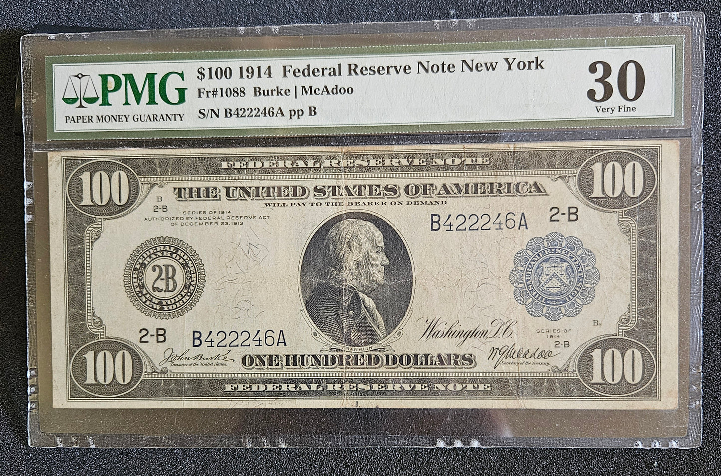 1914 $100 Federal Reserve Note NY